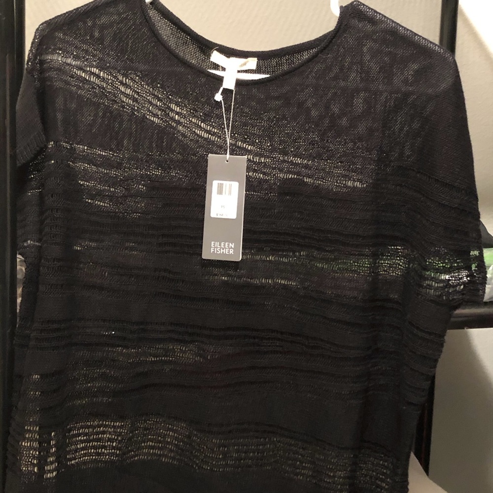 Eileen Fisher PS black organic cotton sweater